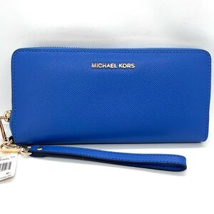 Michael Kors Jet Set Travel Continental Wallet – Vintage Blue – NWT